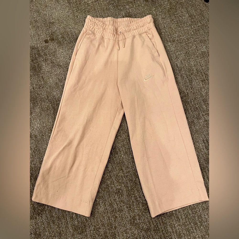 Pink nike wide leg sweatpants